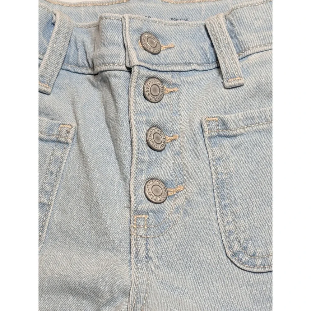 Old Navy Girls Light Wash High-Rise Button-Fly Denim Shorts Size 10‎ Built-In